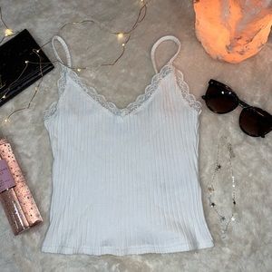 White TopShop Ribbed Cami